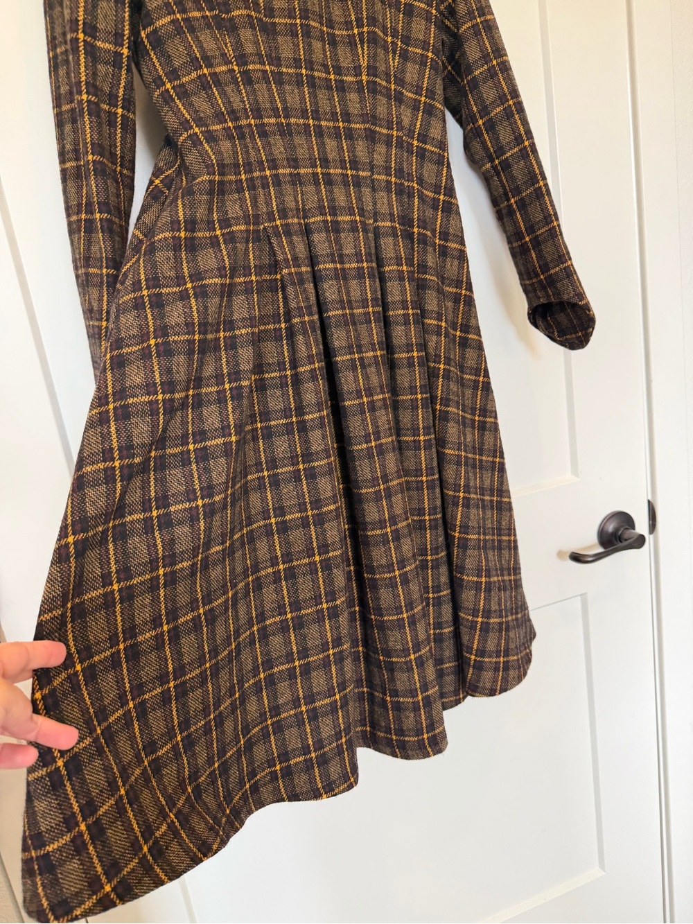Vintage Tartan Fit and flare Fall Formal Retro 50s Academia Plaid Modest size M - Picture 9 of 15